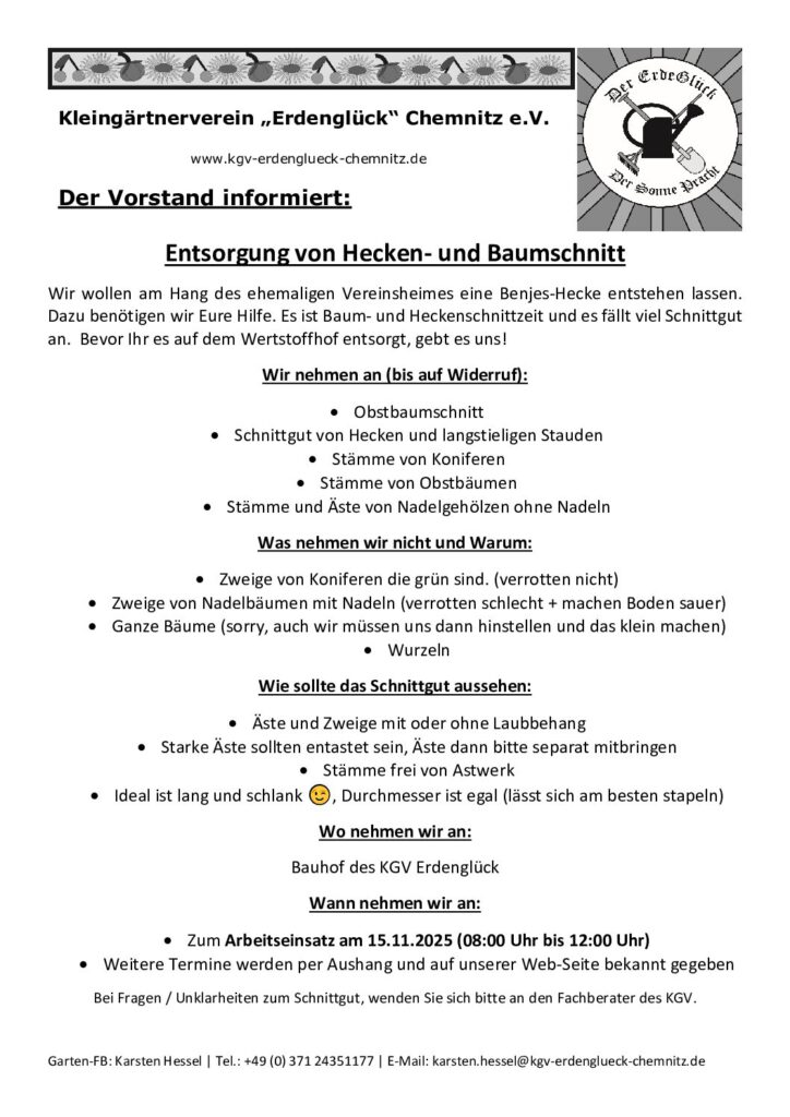 Entsorgung von Hecken- und Baumschnitt