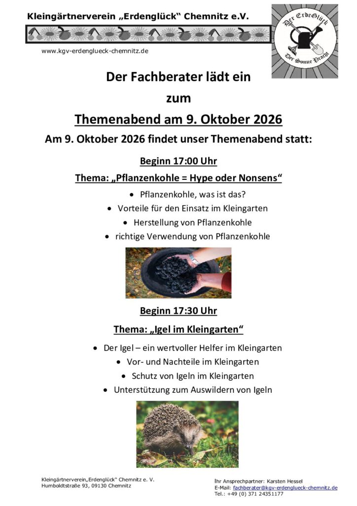 Fachberater lädt zum Themenabend am 9. Oktober 2026